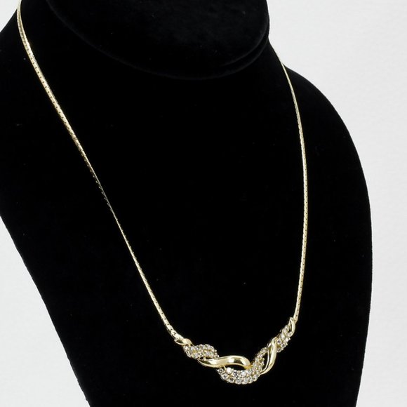 14k Yellow Gold Diamond Twist Necklace - Picture 3 of 4